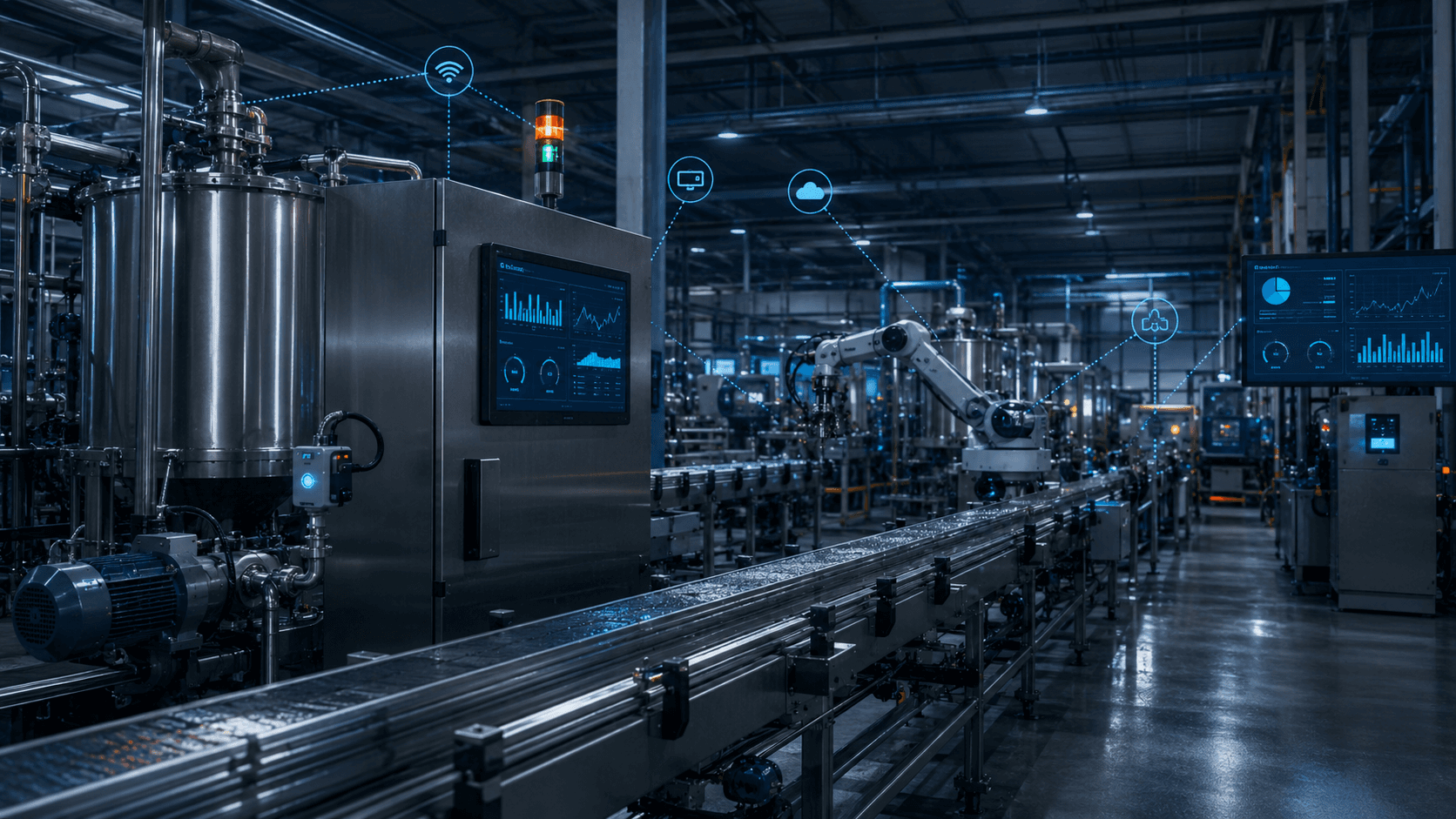 Monitoreo IoT en planta industrial con tablero en tiempo real